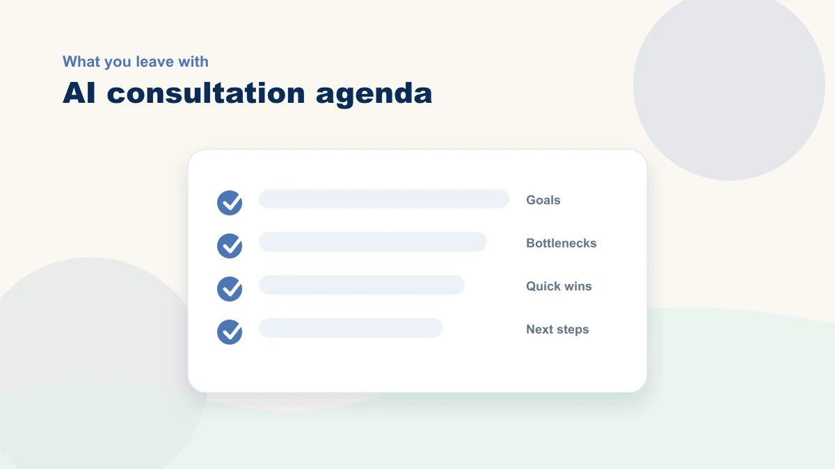 Agenda checklist for a small business AI consultation