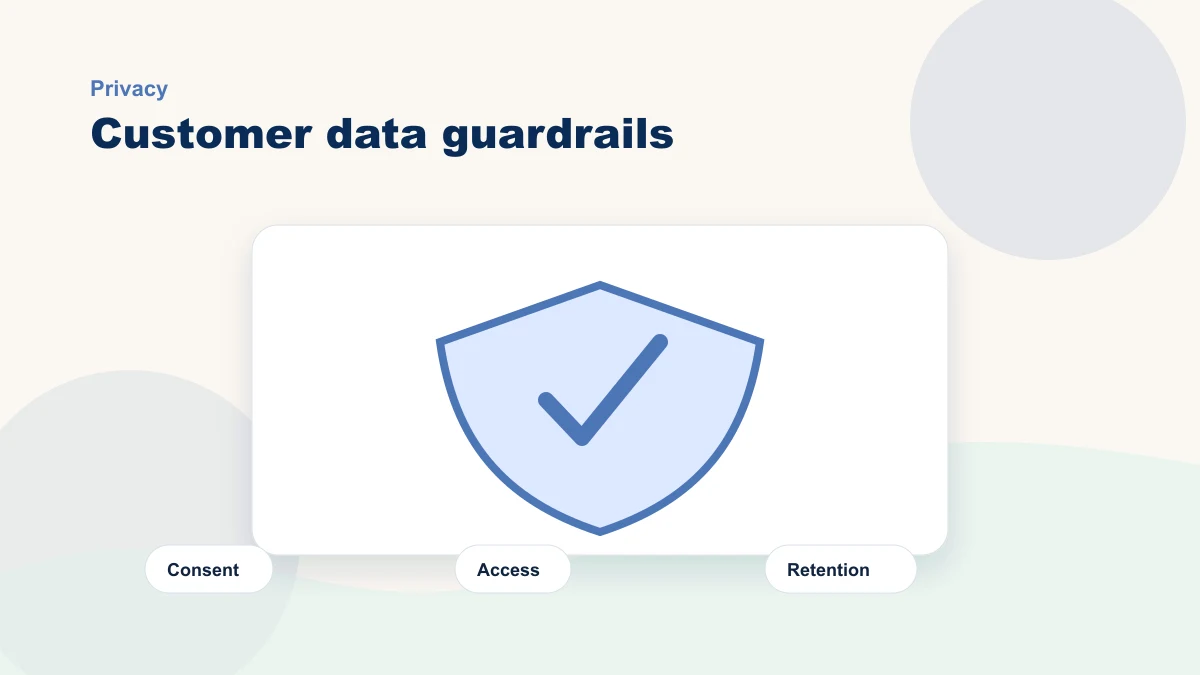 Privacy shield diagram for customer data guardrails