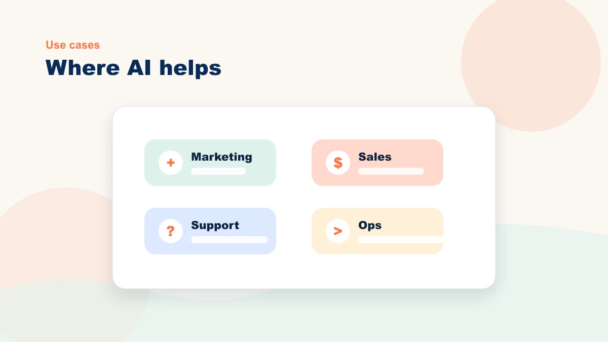 Diagram of four practical AI use cases for small businesses